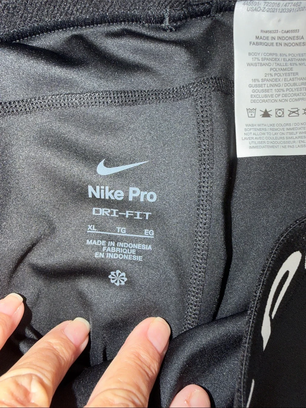 Nike‎ Pro Black Compression Shorts with White Swoosh